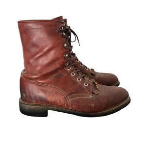 Justin Men’s Round Toe Lace Up Roper Work Boots